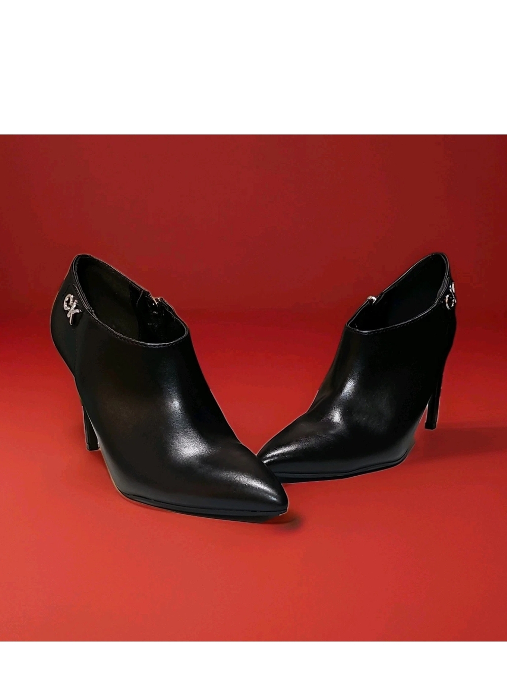 Black Pointed Toe Ankle Booties - Calvin Klein